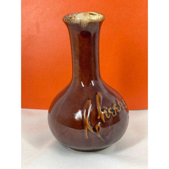 Vintage cheese shaker, large brown glaze shaker, pottery, farmhouse decor - Picture 7 of 10